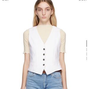 Rag & Bone Priya White Linen-Blend Vest $300